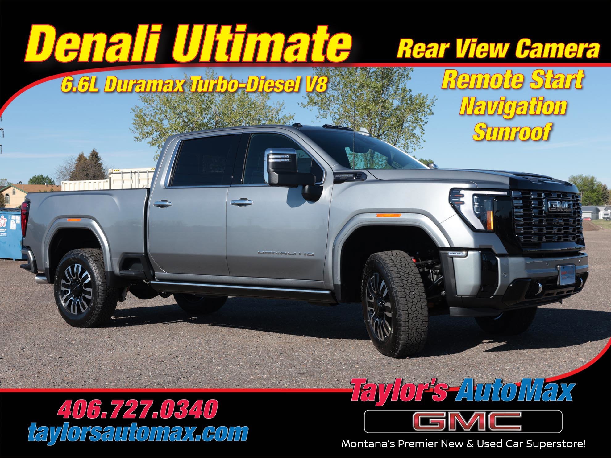 2026 GMC Sierra 3500 HD Denali Ultimate in Sterling Metallic — front three-quarter view