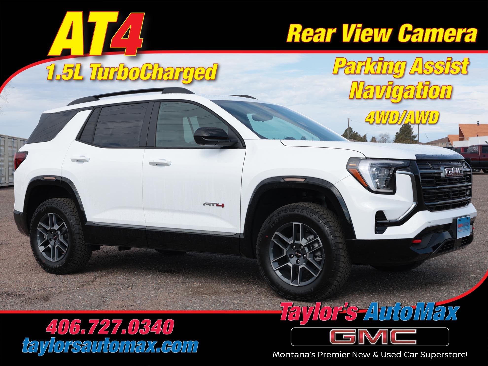 2026 GMC Terrain AT4 in Summit White — front three-quarter view