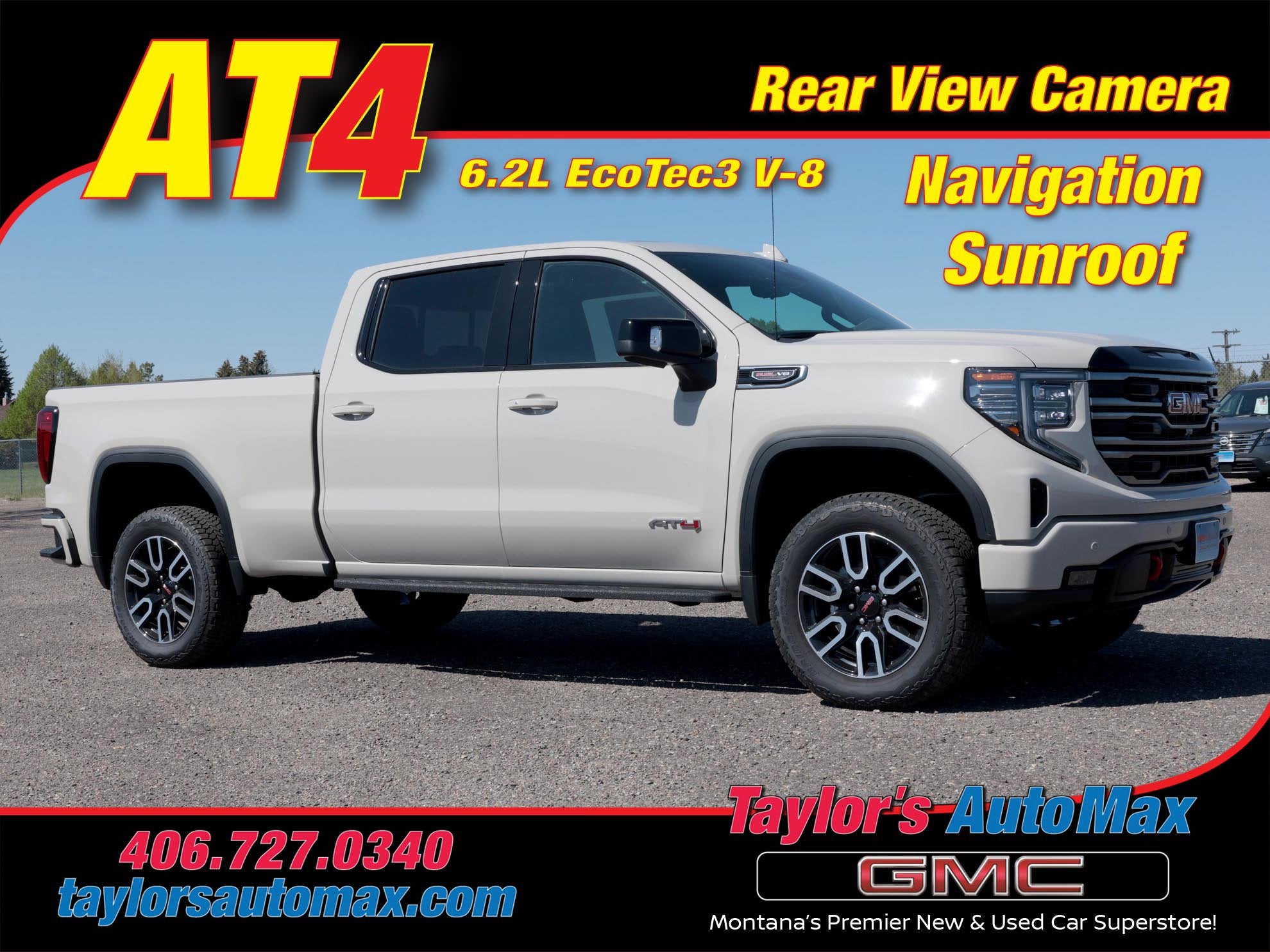 2026 GMC Sierra 1500 AT4 in Coastal Dune — front three-quarter view