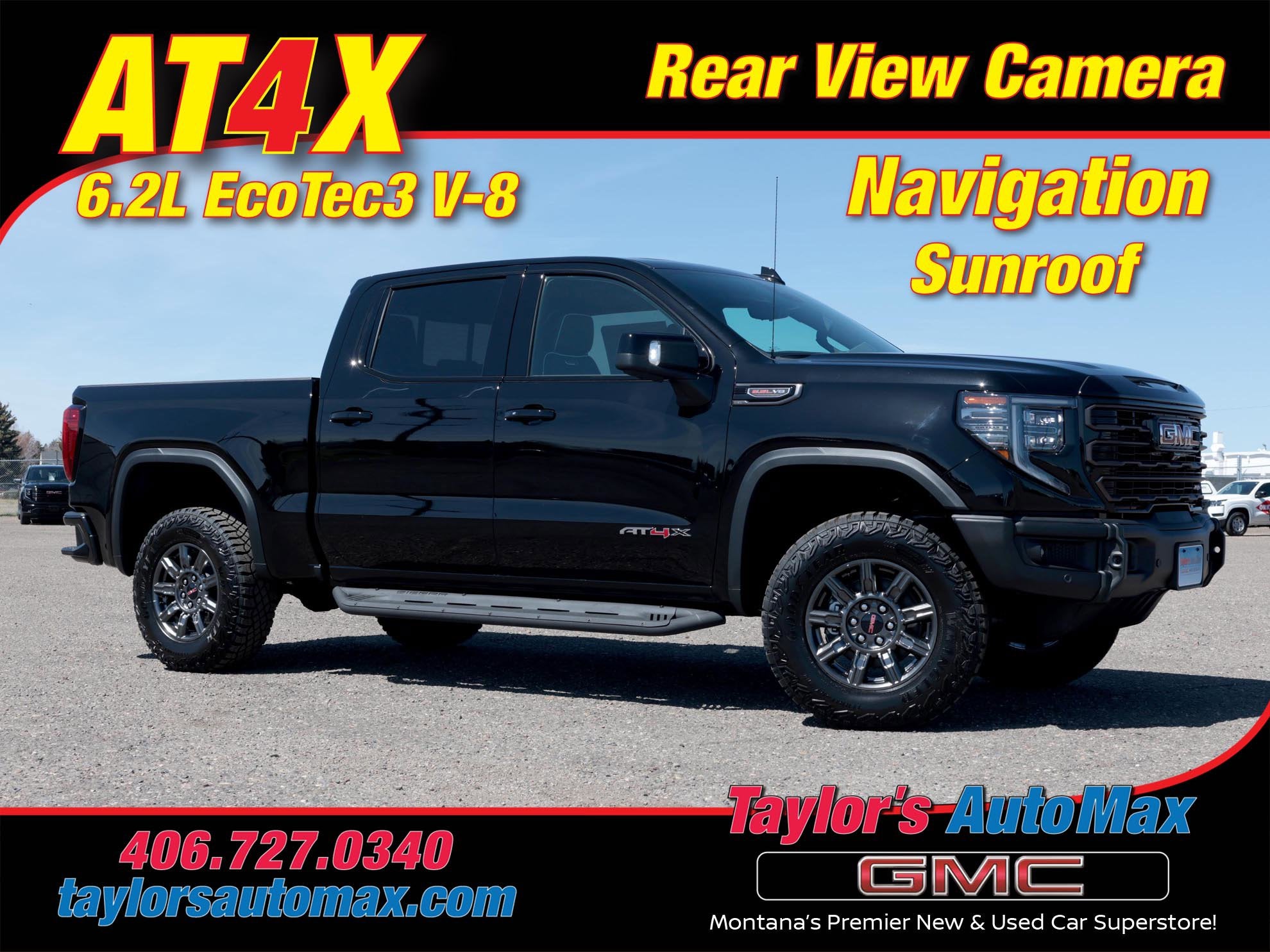 2026 GMC Sierra 1500 AT4X in Onyx Black — front three-quarter view
