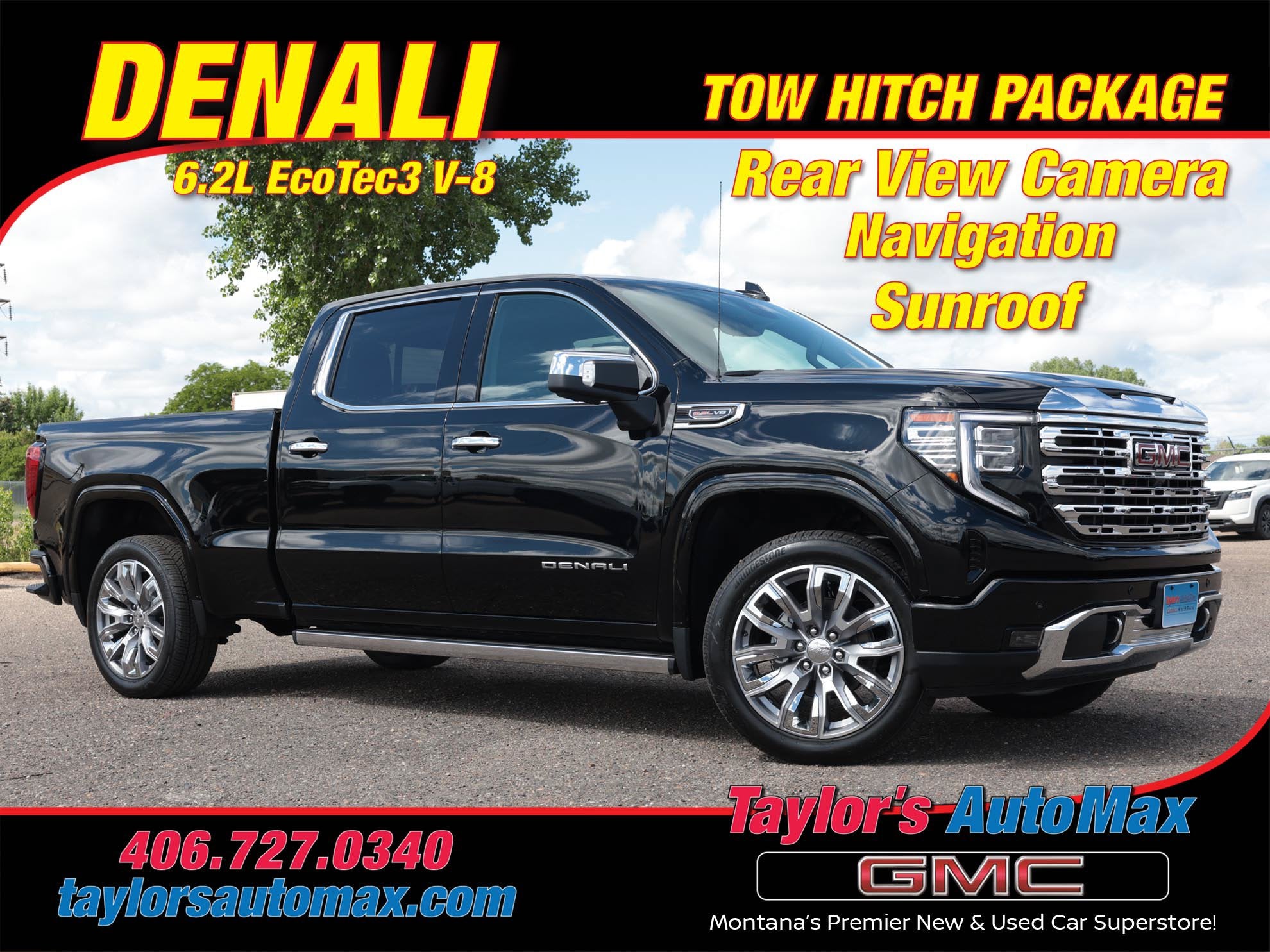 2026 GMC Sierra 1500 Denali in Onyx Black — front three-quarter view