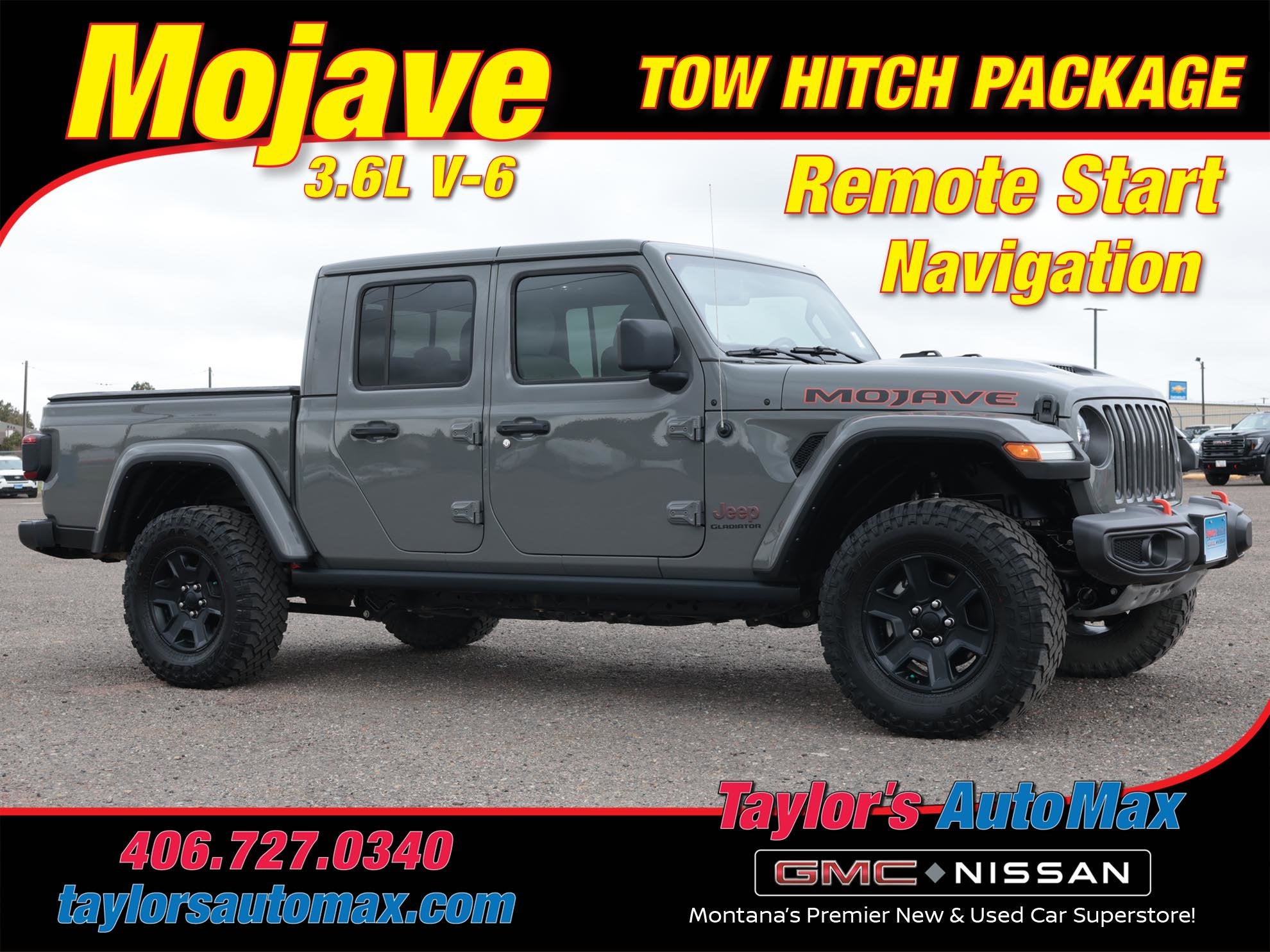 2022 Jeep Gladiator Mojave in Sting-Gray Clearcoat — front three-quarter view