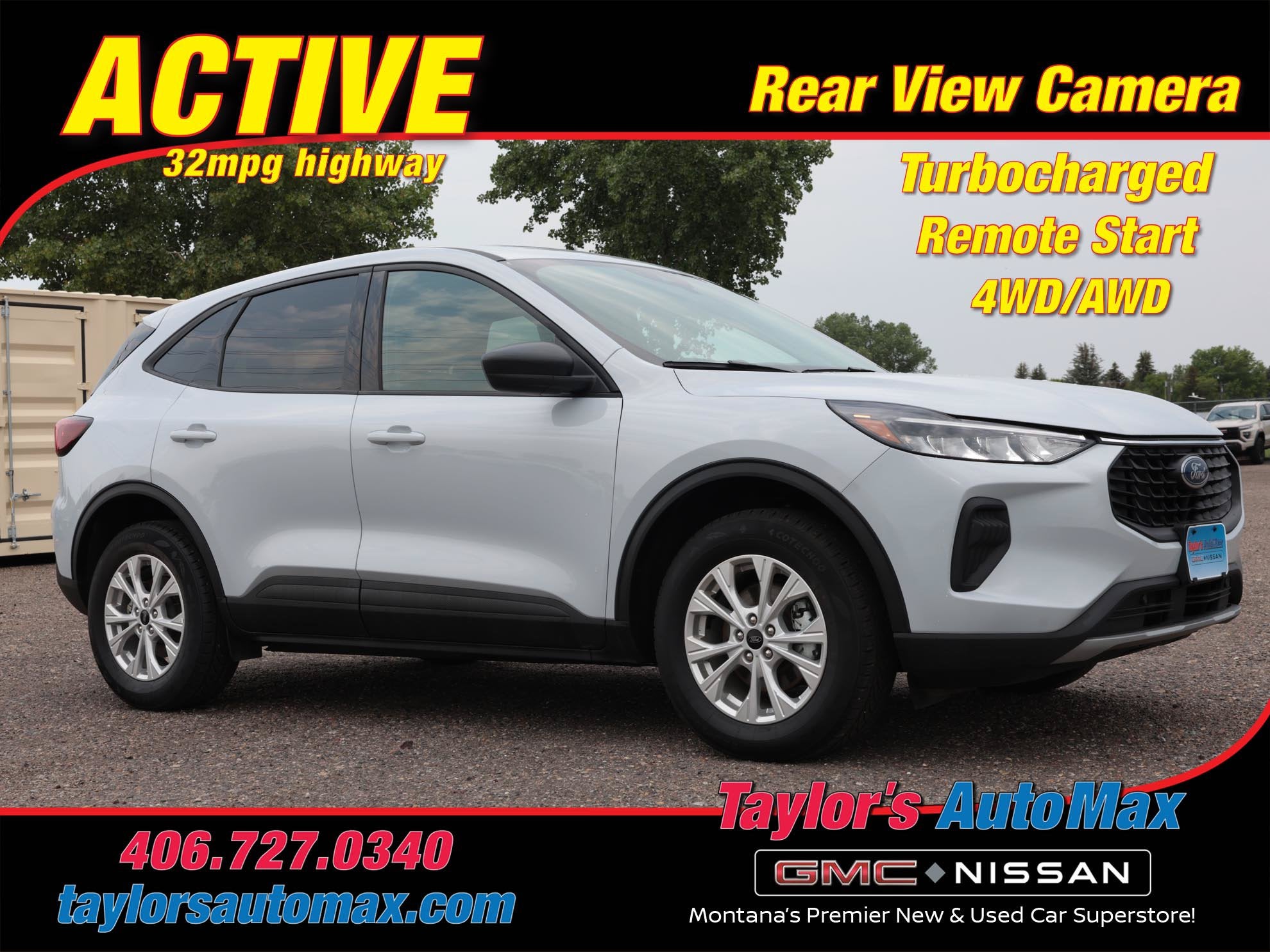 2025 Ford Escape Active in Space Silver Metallic — front three-quarter view