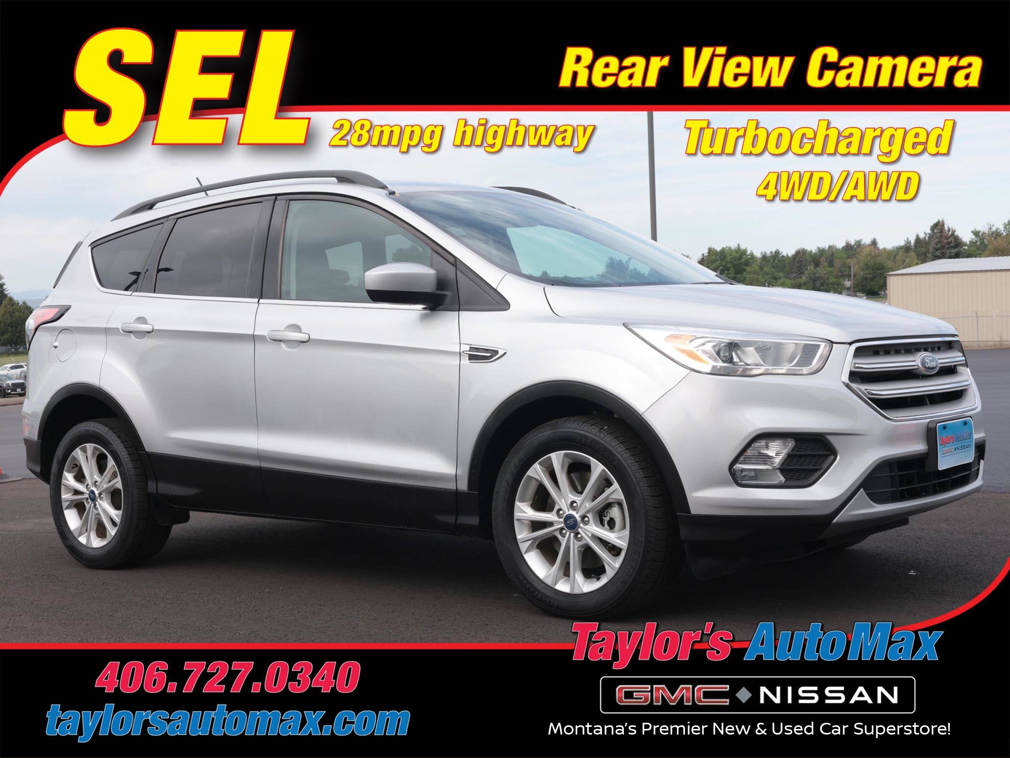 2018 Ford Escape SEL in Ingot Silver Metallic — front three-quarter view