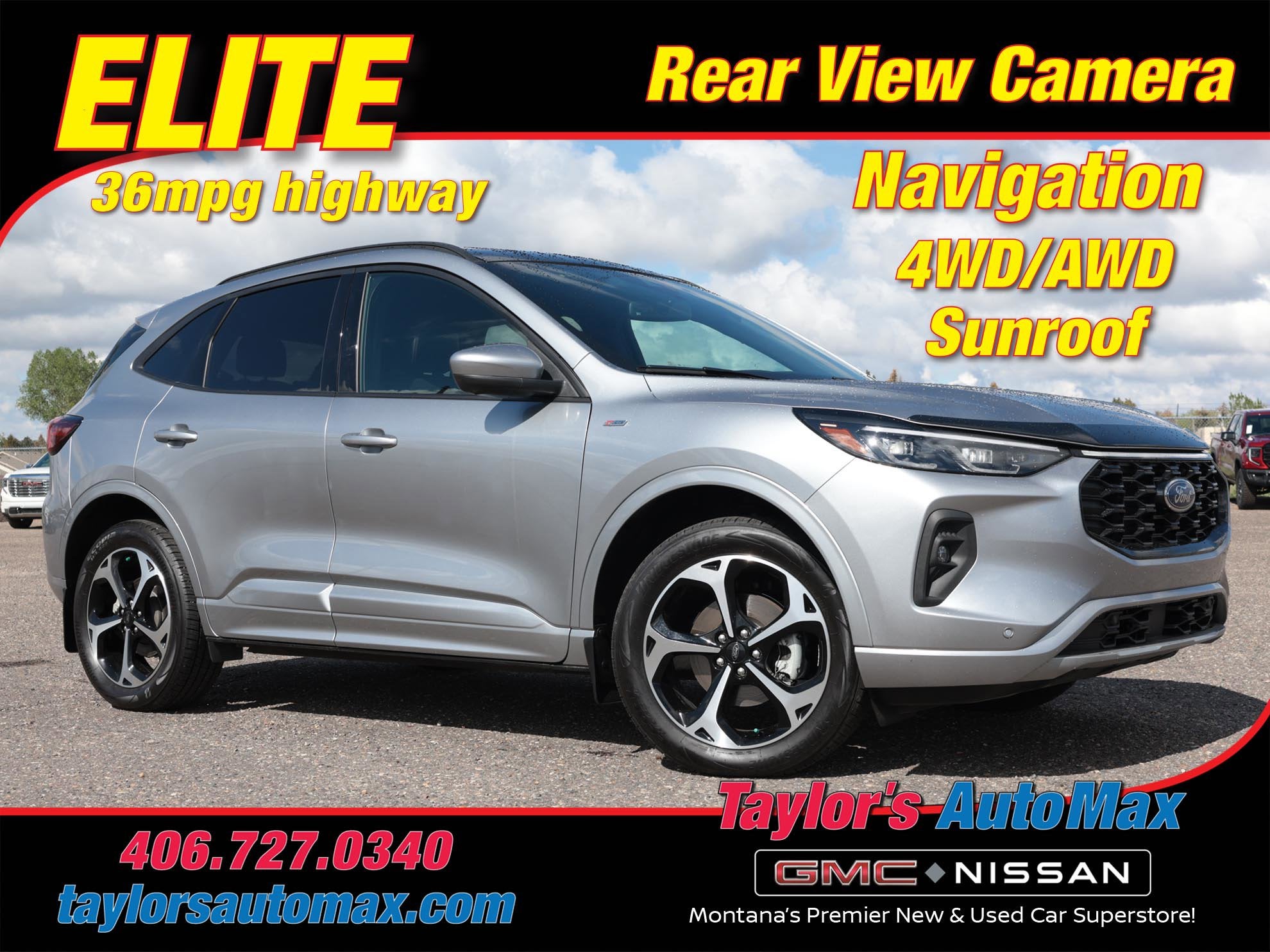 2024 Ford Escape ST-Line Elite in Iconic Silver Metallic — front three-quarter view