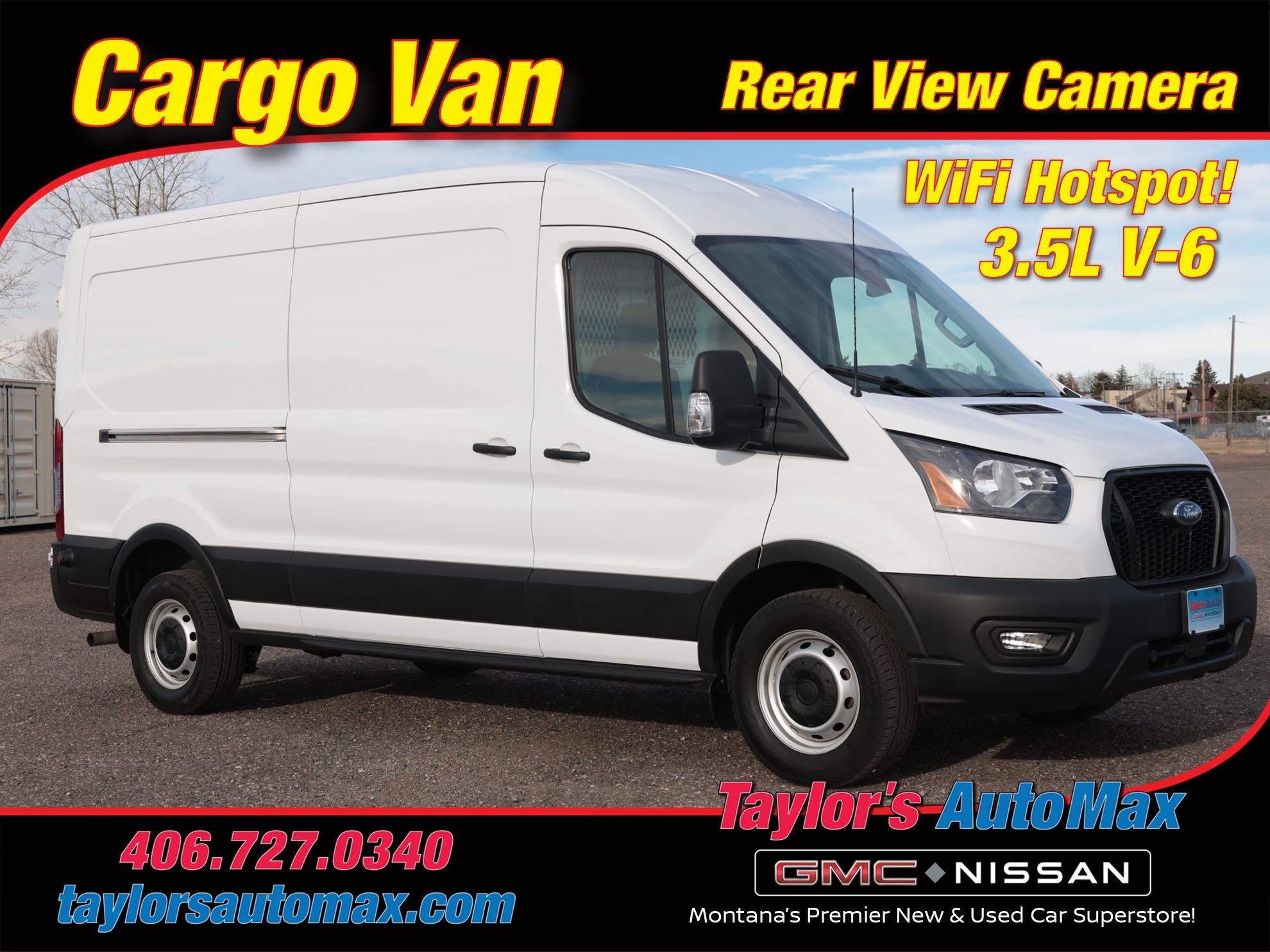 2023 Ford Transit Cargo Van Base in Oxford White — front three-quarter view
