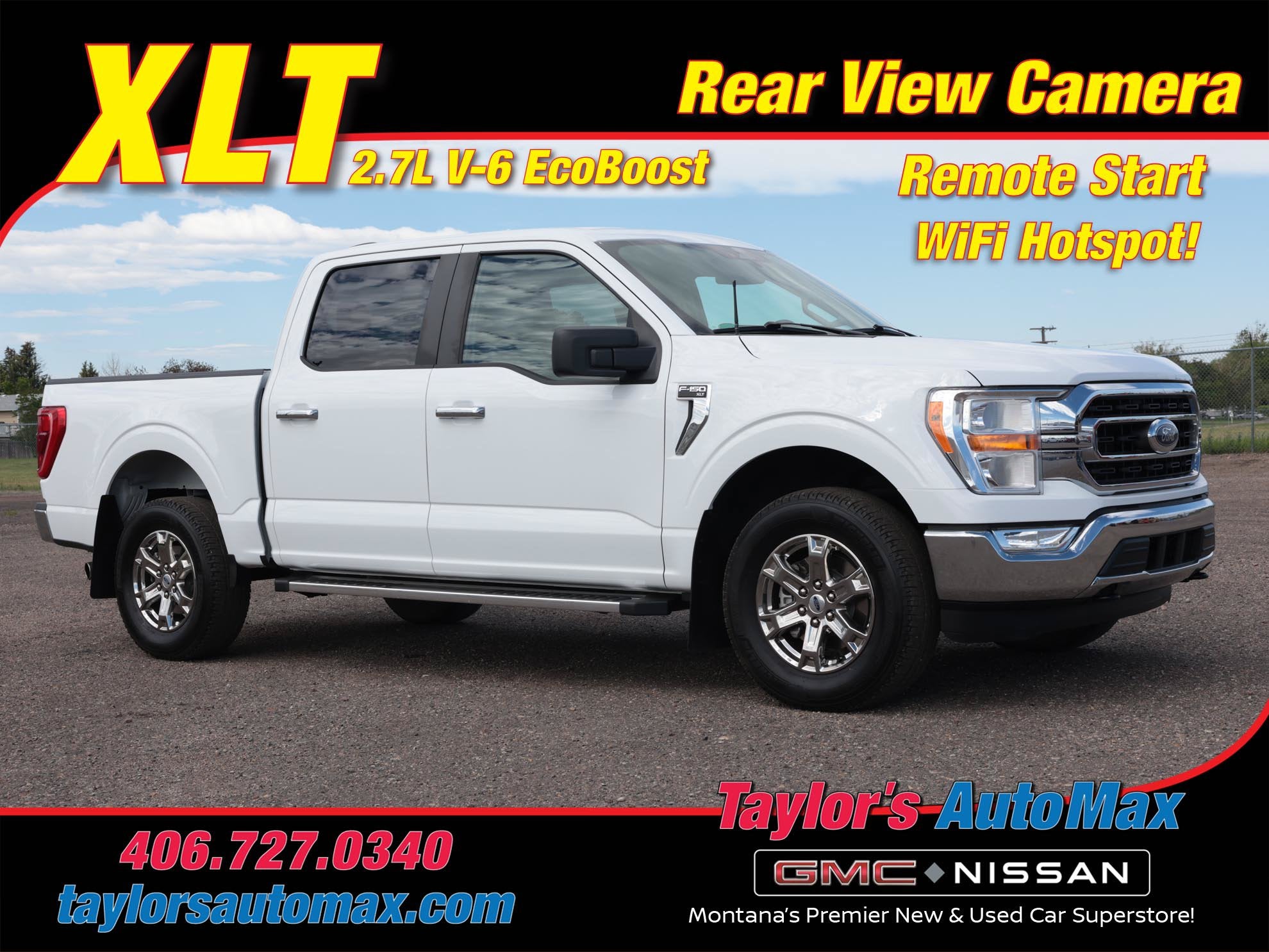 2022 Ford F-150 XLT in Oxford White — front three-quarter view