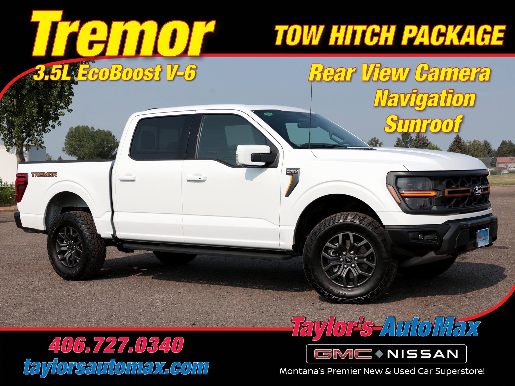 2025 Ford F-150 Tremor in White — front three-quarter view