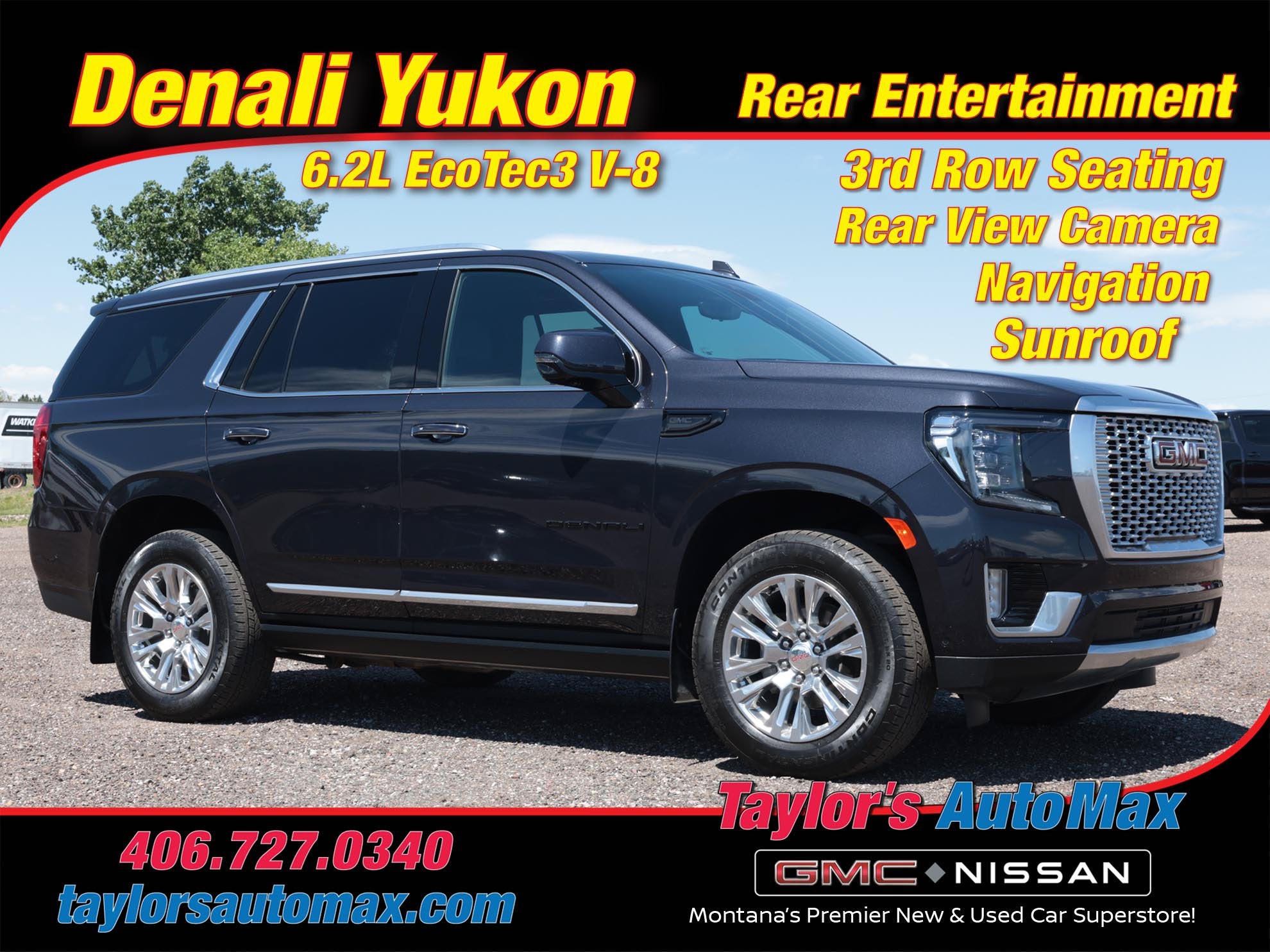 2023 GMC Yukon Denali in Titanium Rush Metallic — front three-quarter view