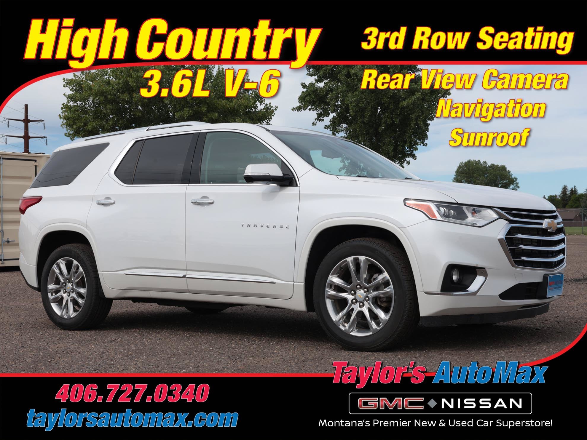 2020 Chevrolet Traverse High Country in Iridescent Pearl Tricoat — front three-quarter view