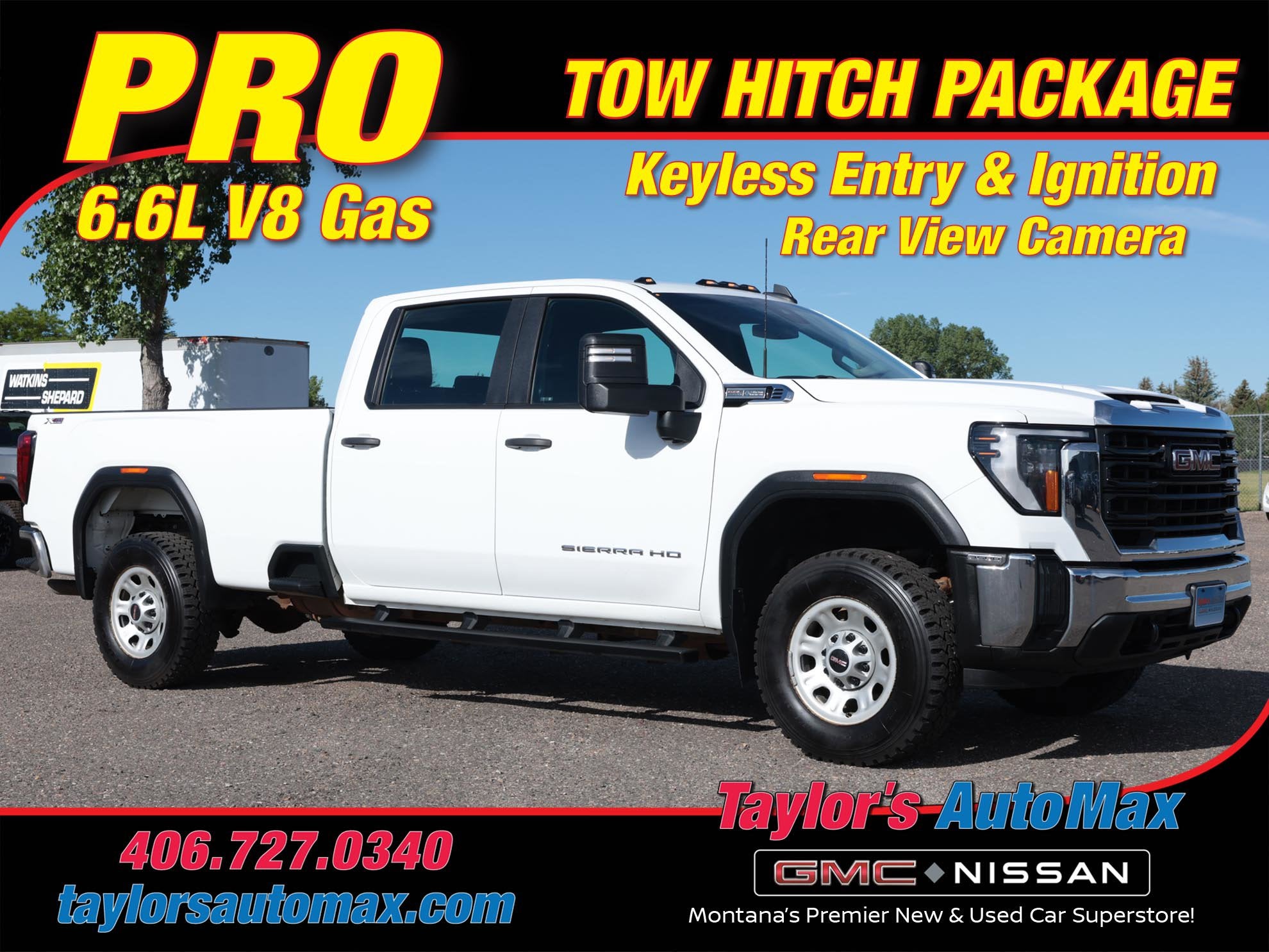 2024 GMC Sierra 3500HD Pro in Summit White — front three-quarter view