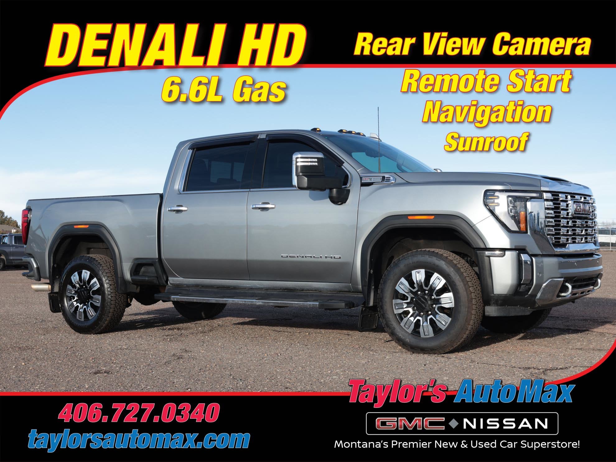 2024 GMC Sierra 3500HD Denali in Sterling Metallic — front three-quarter view
