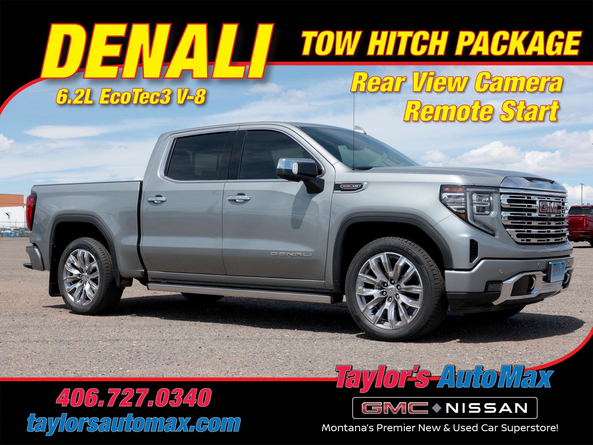 2024 GMC Sierra 1500 Denali in Sterling Metallic — front three-quarter view