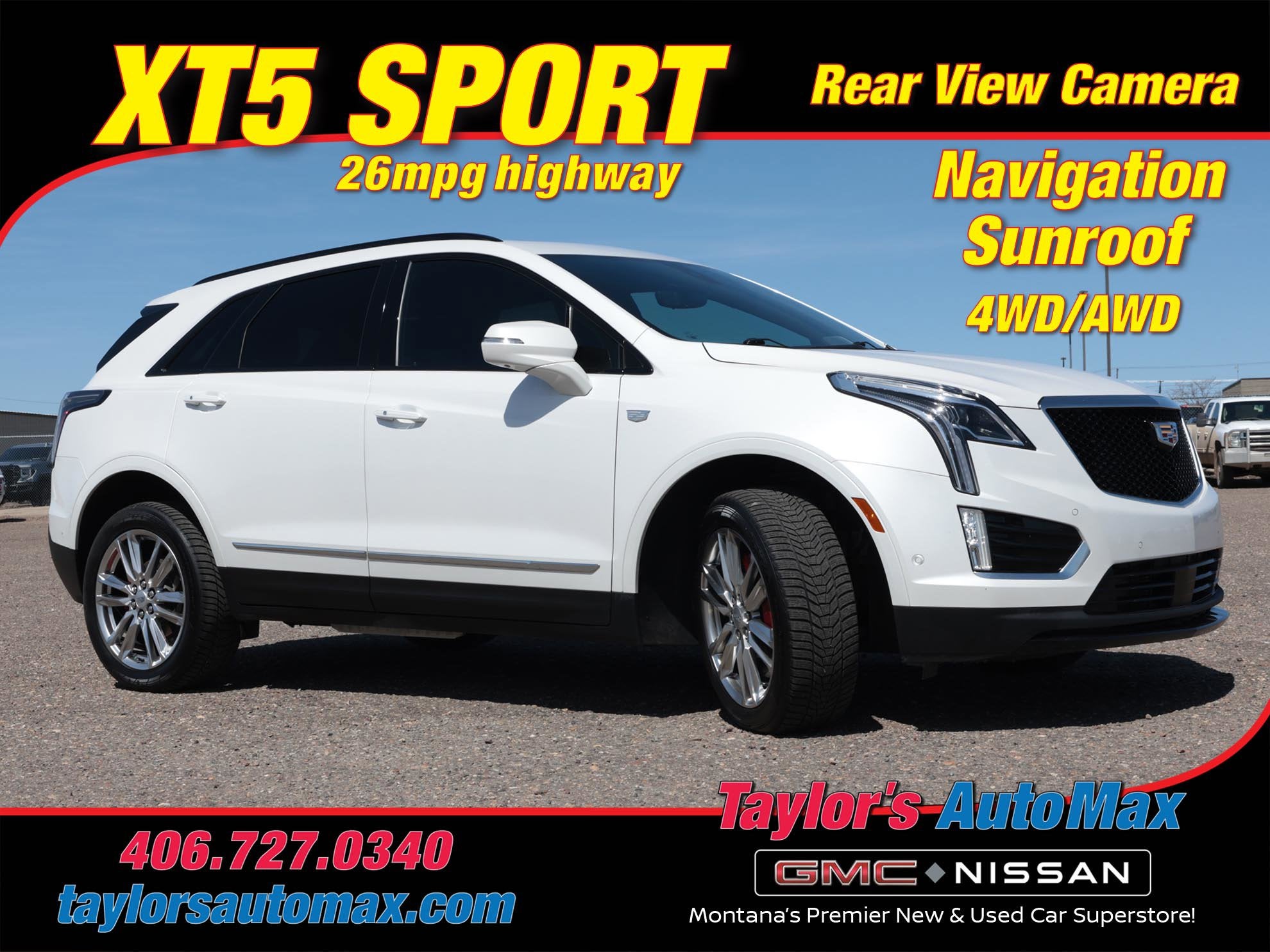 2022 Cadillac XT5 AWD Sport in Crystal White Tricoat — front three-quarter view