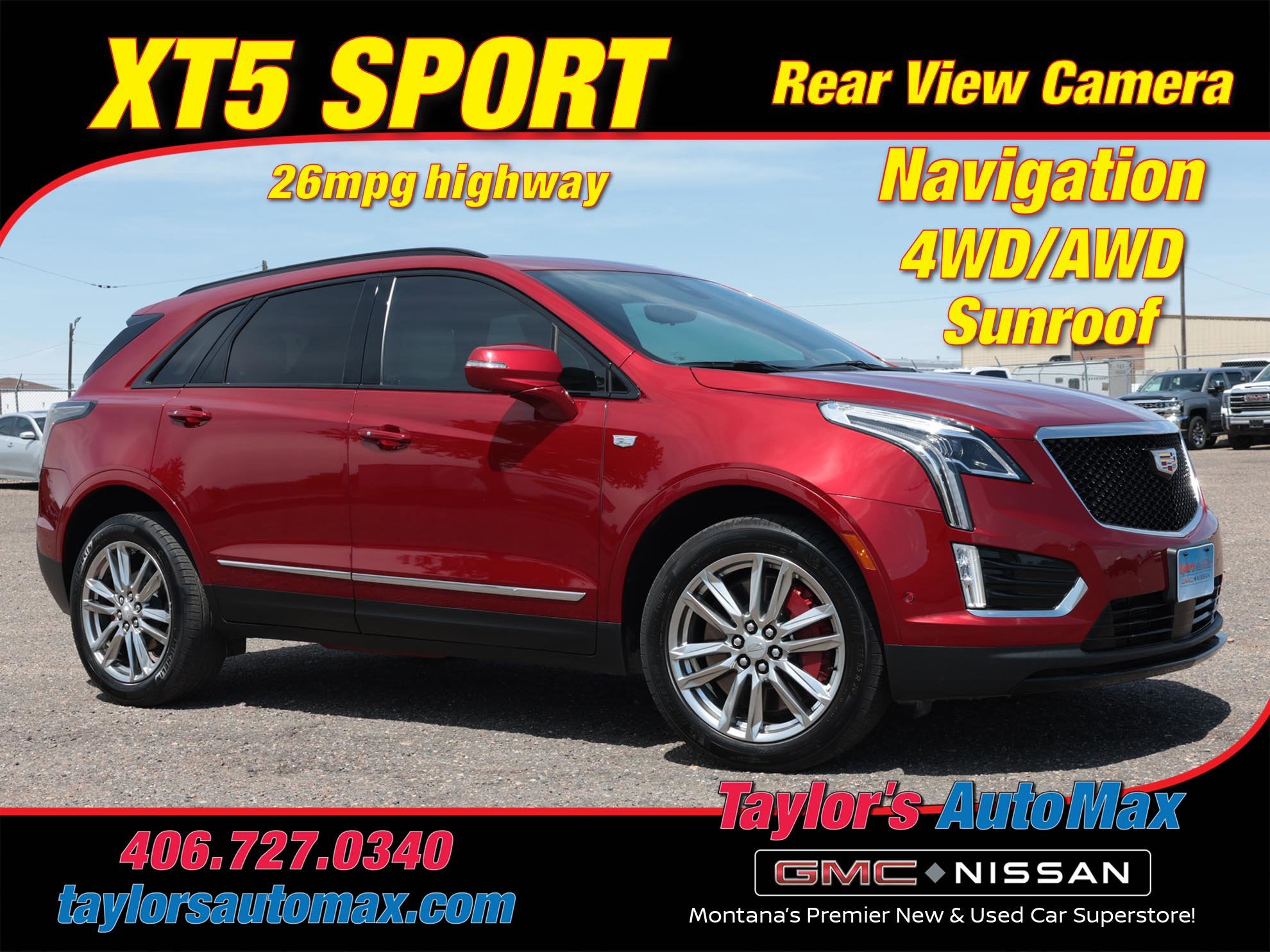 2023 Cadillac XT5 AWD Sport in Radiant Red Tintcoat — front three-quarter view