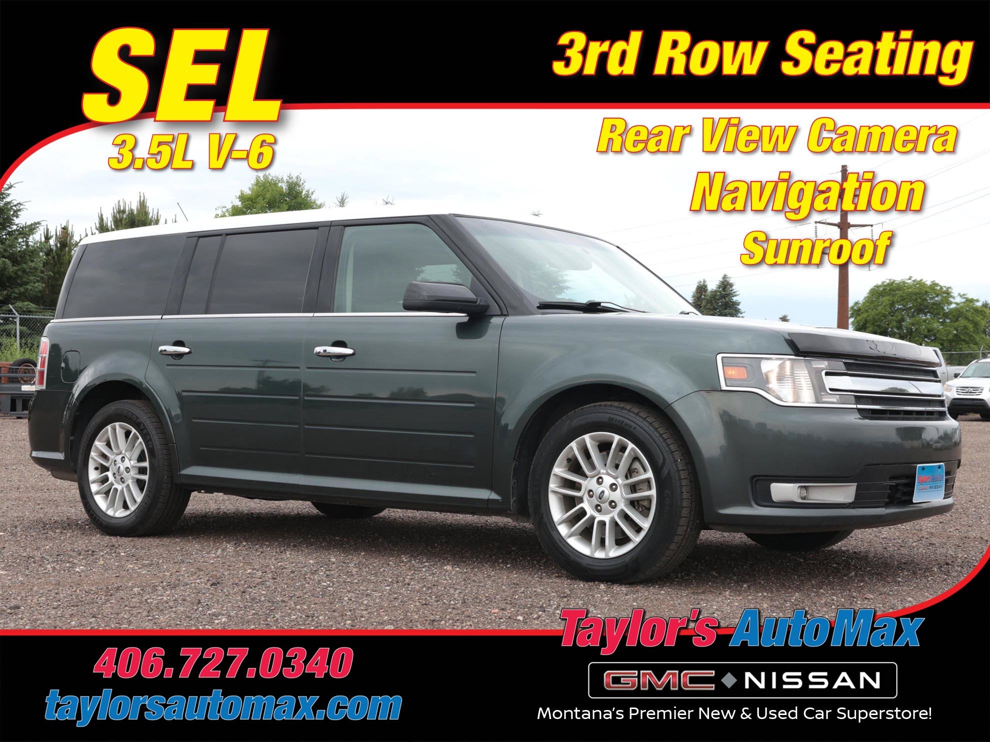 2015 Ford Flex SEL in Guard Metallic — front three-quarter view