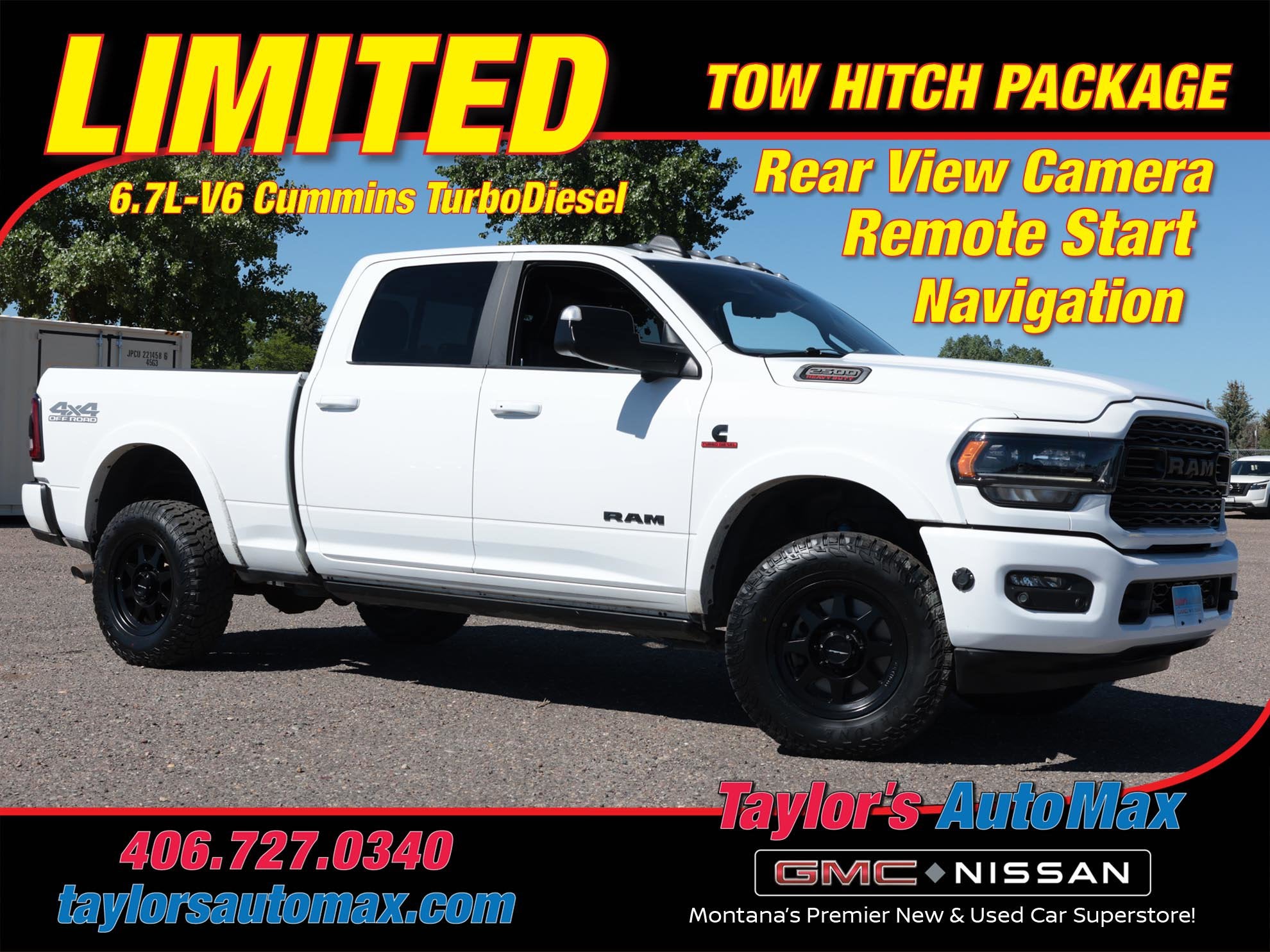 2021 RAM 2500 Limited in Bright White Clearcoat — front three-quarter view