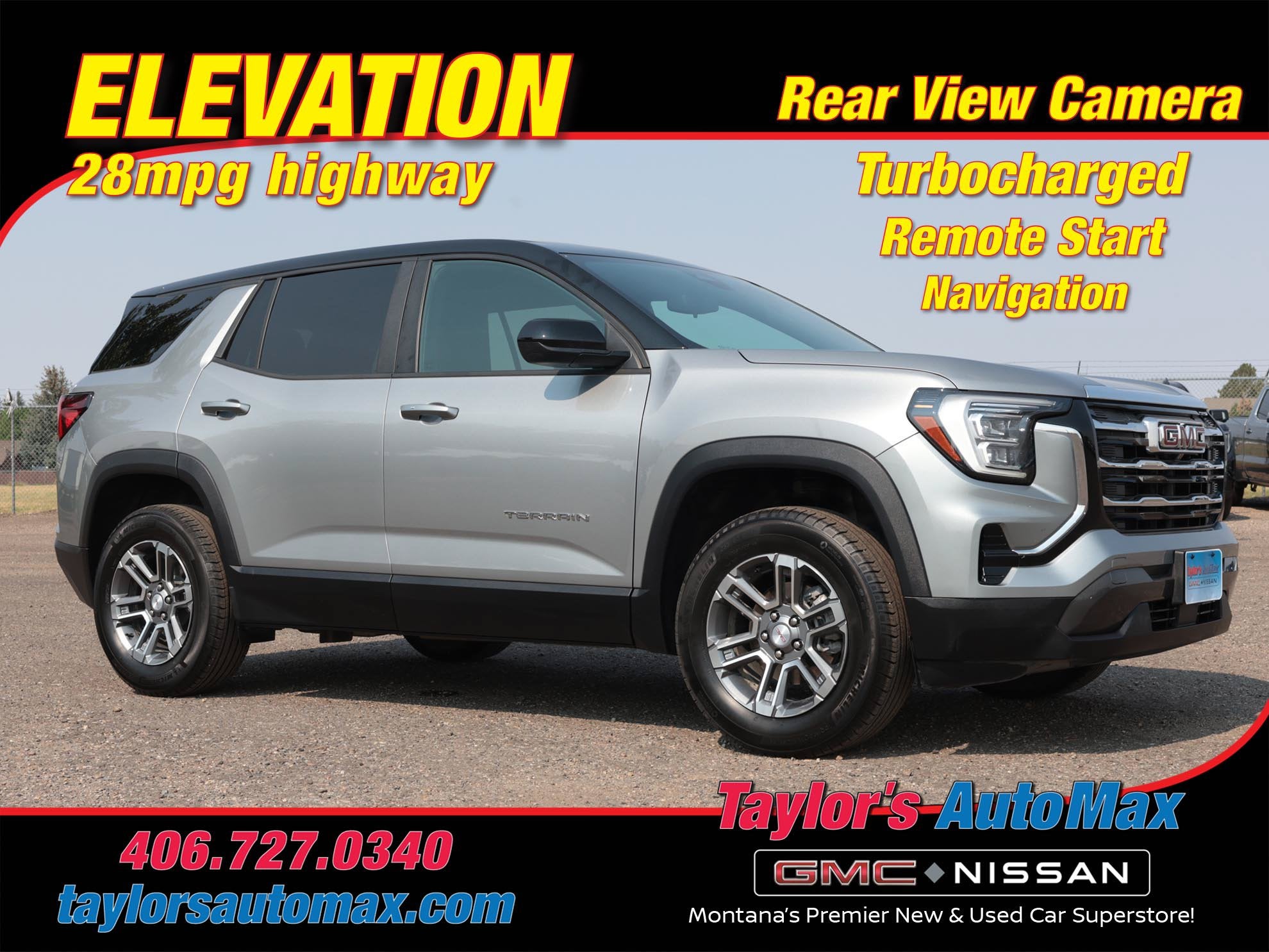 2025 GMC Terrain AWD Elevation in Sterling Metallic — front three-quarter view