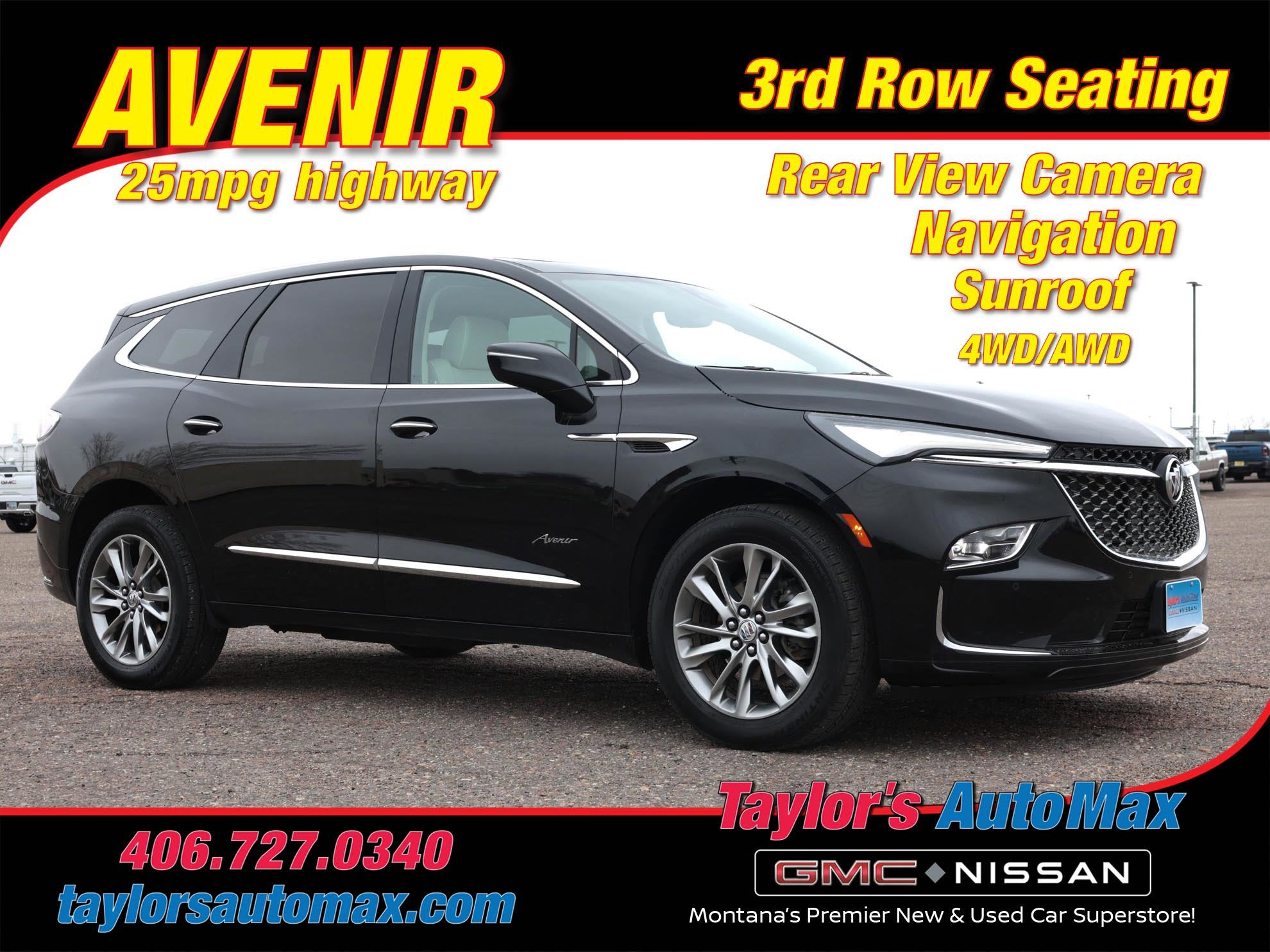 2024 Buick Enclave Avenir in Ebony Twilight Metallic — front three-quarter view